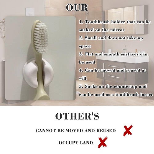 Simple Suction Cup Toothbrush Holder Bathroom Wall Mounted 1 Free U.K-Fast - Picture 11 of 11