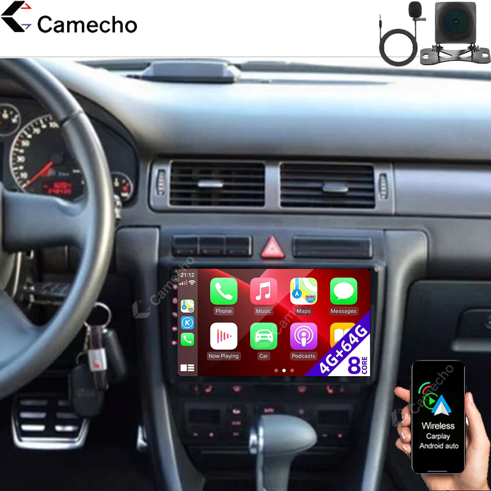 4G+64GB For Audi A6 C5 S6 1997-2004 Carplay Android 15 Car GPS