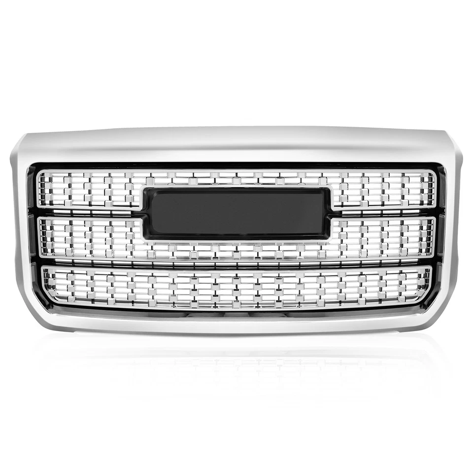 Chrome Front Grille ABS Grill W/ Snap For GMC Sierra 2500HD 3500HD 2015-2019 - Изображение 2 из 4