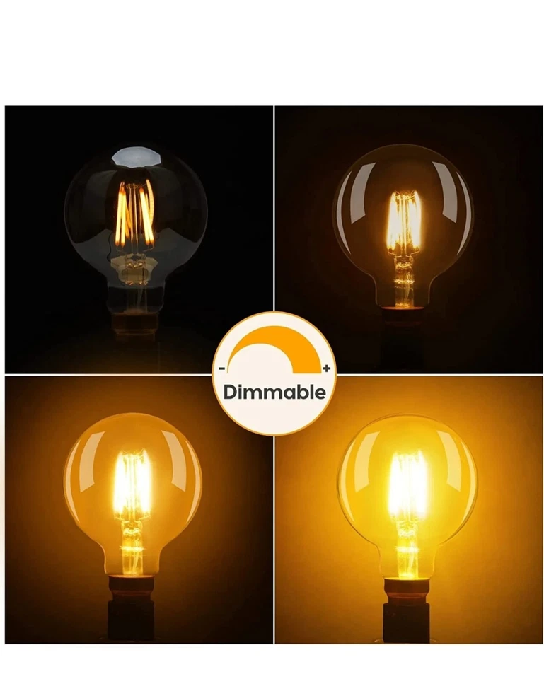 2 Pack Vanke LED Bulb E27 Screw GLS Lamp Filament Light Bulbs Daylight War - Image 2 of 4