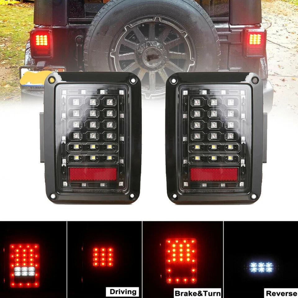Combo de luces traseras giratorias para Jeep Wrangler JK 2007-2018 7" LED faros antiniebla Foto 3 de 4