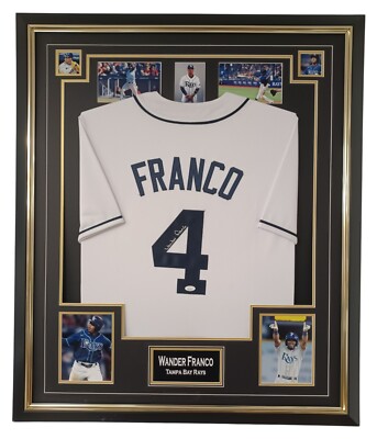 ** Wander Franco SIGNIERTES Shirt Autogramm TRIKOT Display ** TAMPA BAY RAYS