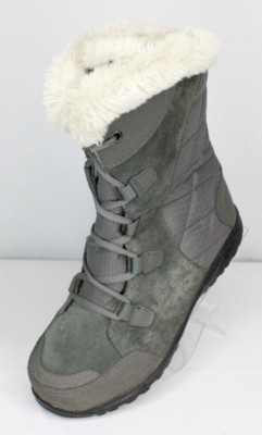 Columbia Ice Maiden II Boots Womens 6 Gray Suede Waterproof 200-Gram Winter Snow