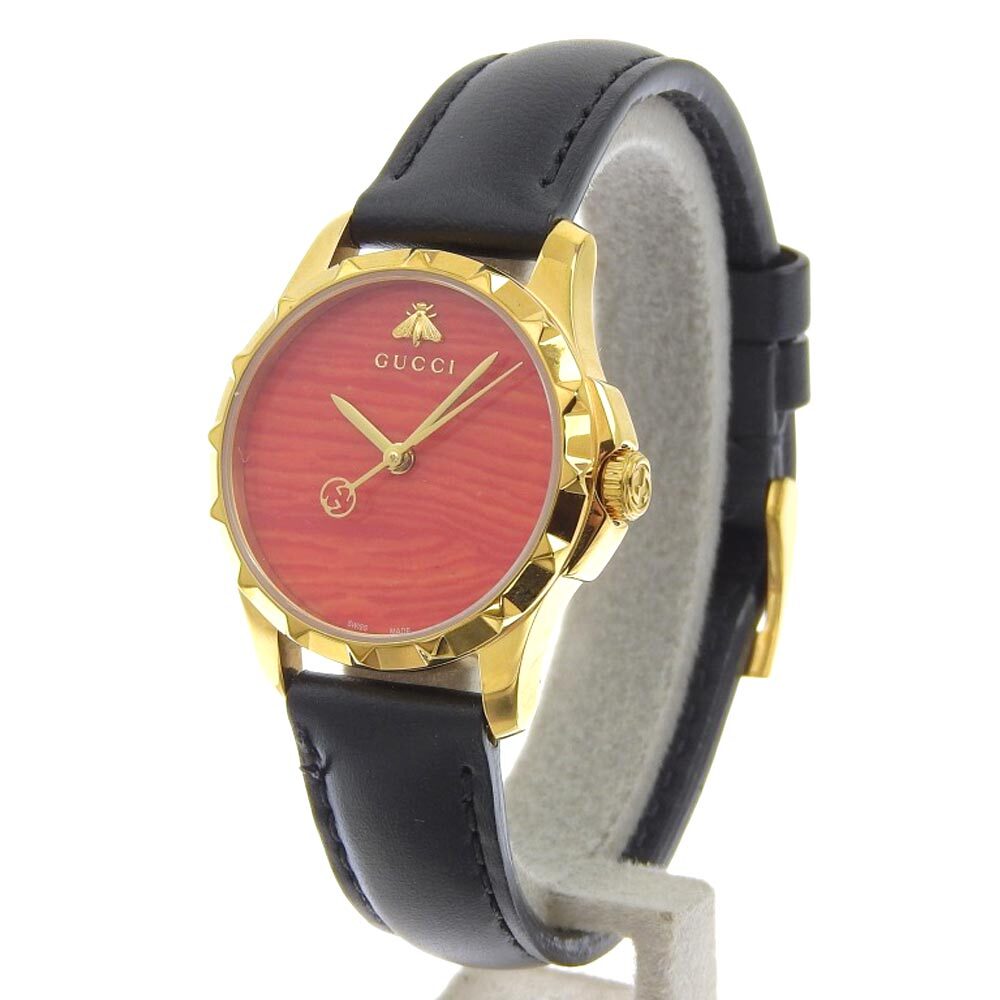 稀少 GUCCI(グッチ) G-Timeless Bee Yellow Gold Dial Ladies GUCCI WATCH 126 5G TIMELESS LOGO BEE LADIES QUARTZ MOVEMENT