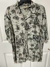 Sun Casuals Men's VintageHawaiian Button Up Tropical Floral Shirt Size XL