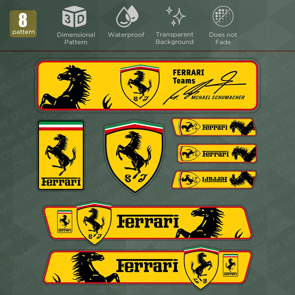 For Ferrari S.p.A. Sport Super Car Sticker 3D Decal Logo Stripe Decoration Gift Foto 3 de 3