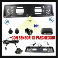 PORTA TARGA CON TELECAMERA POSTERIORE 170° E 2 SENSORI DI PARCHEGGIO PER AUTO