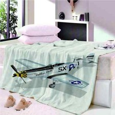 Slide Nice Airplane Flying 3D Warm Plush Fleece Blanket Picnic Sofa Couch