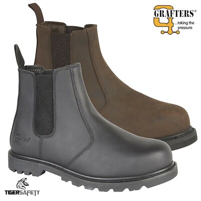Arbeitsschuhe Herren S3 Leicht Wasserdicht Grafters M161 Wasserdichte Sicherheitsstiefel – Stahlkappe, Leder, Für Arbeit & Wandern Wasserdichte Arbeitsschuhe Winter