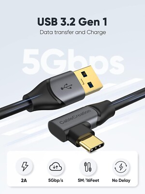 CableCreation 16FT Link Cable USB to USB C 3.1 Cable 5Gbps Highly Speed  5meters