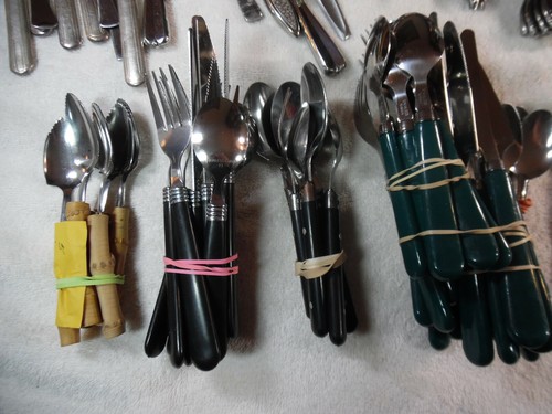 14 Pounds Stainless Flatware Vintage/Antique Crafts Jewelry 83-1A - Picture 5 of 12
