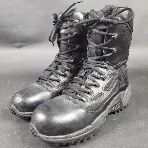 Reebok Rapid Response RB 8" Comp Toe Boot Black Mens Size 11M