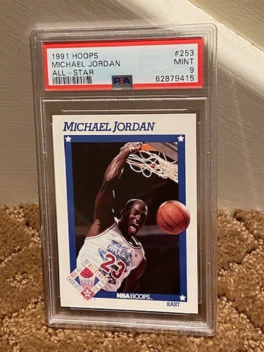 1991 Hoops Michael Jordan PSA 9 All Star #253 DEAD CENTERED Card NEW CASE
