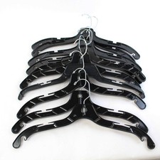 Lot of 10 Black Plastic Clothes Hangers For Shirts and Tops