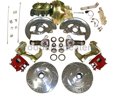 Chevelle GM A body big disc brake red cal drilled 11'' booster disc drum valve