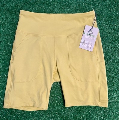 Alpine Design Yellow Fitted High Rise Bike Shorts Activewear Womens Size Medium