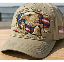 Baseball Cap United States 250th Anniversary Hat Suitable for Multiple Occasion