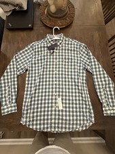 Tommy Hilfiger Men's Plaid Blue White Long Sleeve Button-Down Shirt Size L