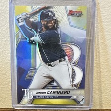 Topps 2025 Bowman's Best Junior Caminero Tampa Bay Rays Yellow Refractor #53/75