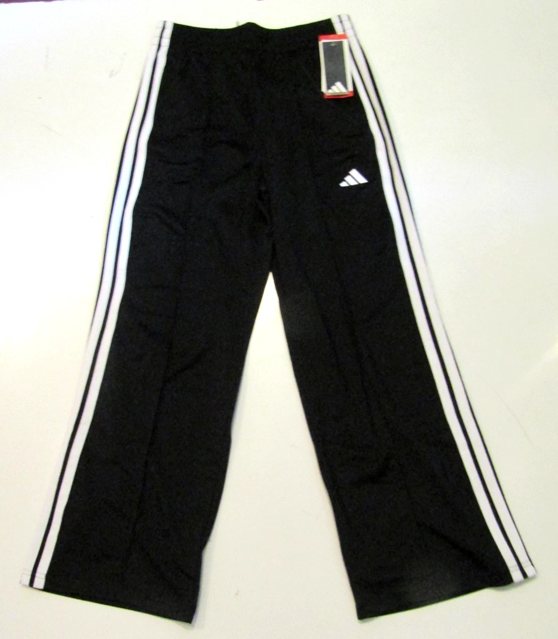 ADIDAS OH Tricot Wide Tack Pants Black White 3 Stripes Sz M Womens NWT