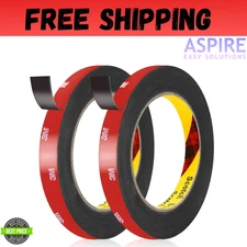 2 Rolls Double Sided Tape Heavy Duty 0.5IN X 16.5FT Two Sided Mounting Tape Wat