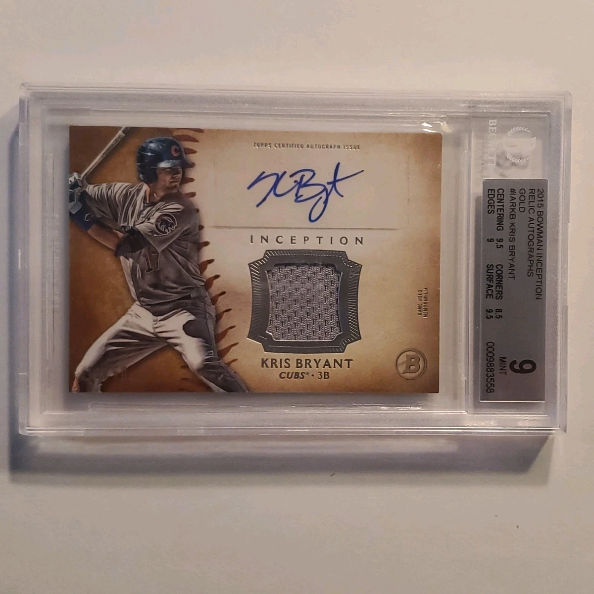 Kris Bryant Autographed Baseball Sports Trading Cards
