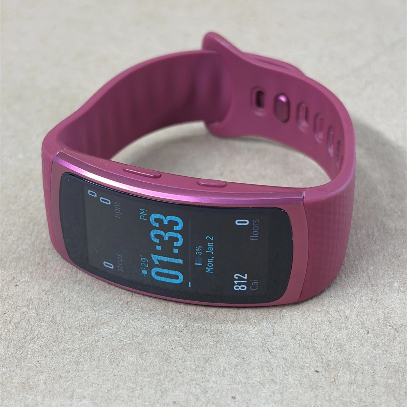Samsung Gear Fit2 SM-R360 Purple Smart Fitness Tracker Watch Tested Works