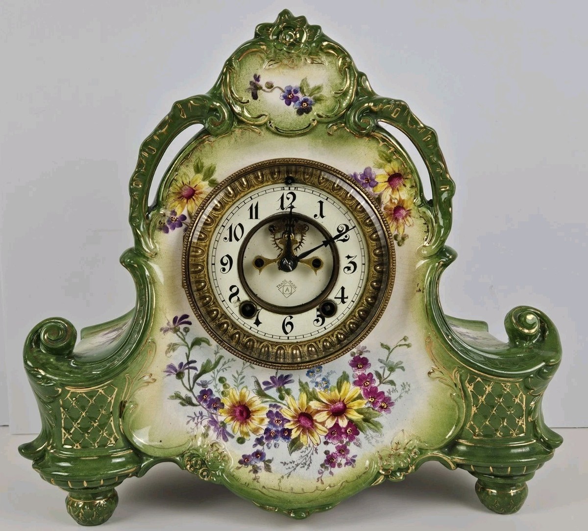 ANSONIA Royal Bonn LA VERA Victorian Open Escapement Porcelain