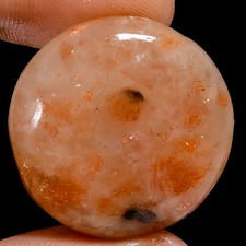 100 Natural Sunstone Round Shape Cabochon Gemstone 46.5 Ct. 26X26X8 mm X-25400