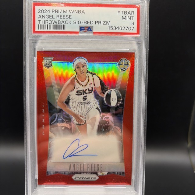 2024 Angel Reese PSA 9 Auto Panini Prizm Wnba Throwback Signature Red /99