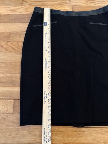 NWT TALBOTS Woman Pencil Skirt Faux Leather Trim Pocket Black Sz 10 - Bild 6 von 10
