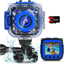 Kids Waterproof Camera - Birthday for 3-12 Year Old Boys 1080P HD Underwater Vid