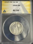 1918 P, Standing Liberty Quarter AU55 ANACS