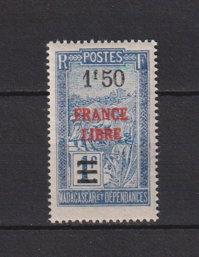 MADAGASCAR . No. 247 .  1 F 50 ON 1 F FRANCE LIBRE.  NEW **. SUPERB .