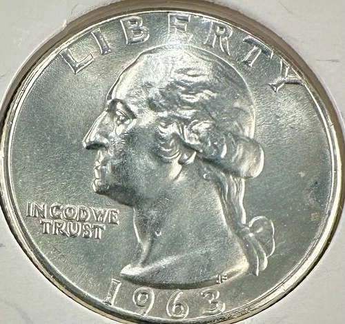 1963-P Washington Quarter – Gem BU/AU – 90% Silver – Philadelphia Mint