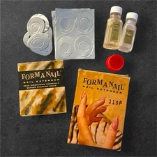Vintage 60s Artificial Nails Kit FORMANAIL Box Instructions Bottles DISPLAY ONLY