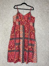 Old Navy Midi Dress Womens 2XL Pink Floral Boho Spring Pockets Adjustable NWT