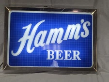 Vintage 1950s Hamms Beer Advertising Double Sided Light Up Sign Hanging Works
