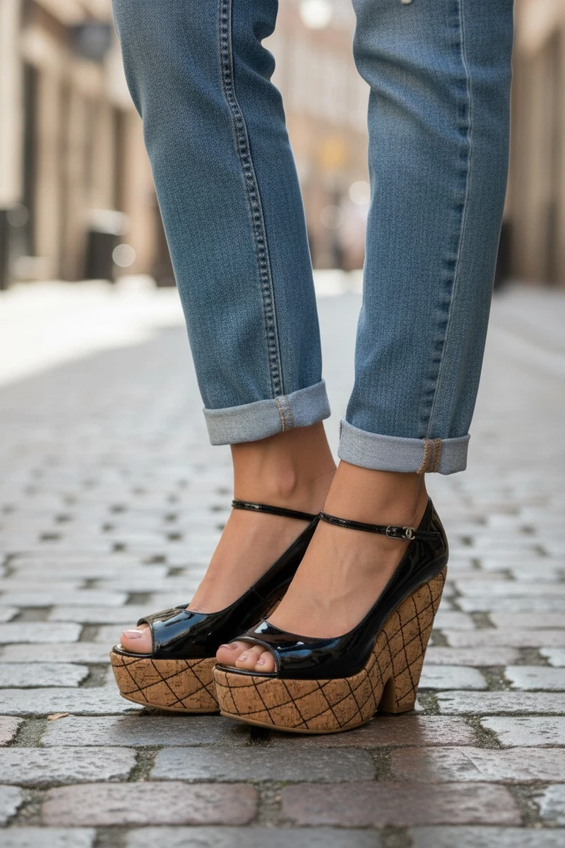 CHANEL Wedge Heels for Women with Vintage for sale | eBay