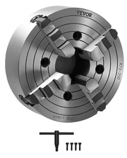 VEVOR 10 Inch 4-Jaw Lathe Chuck 0.6-9.84in Clamping Range for Drilling Milling