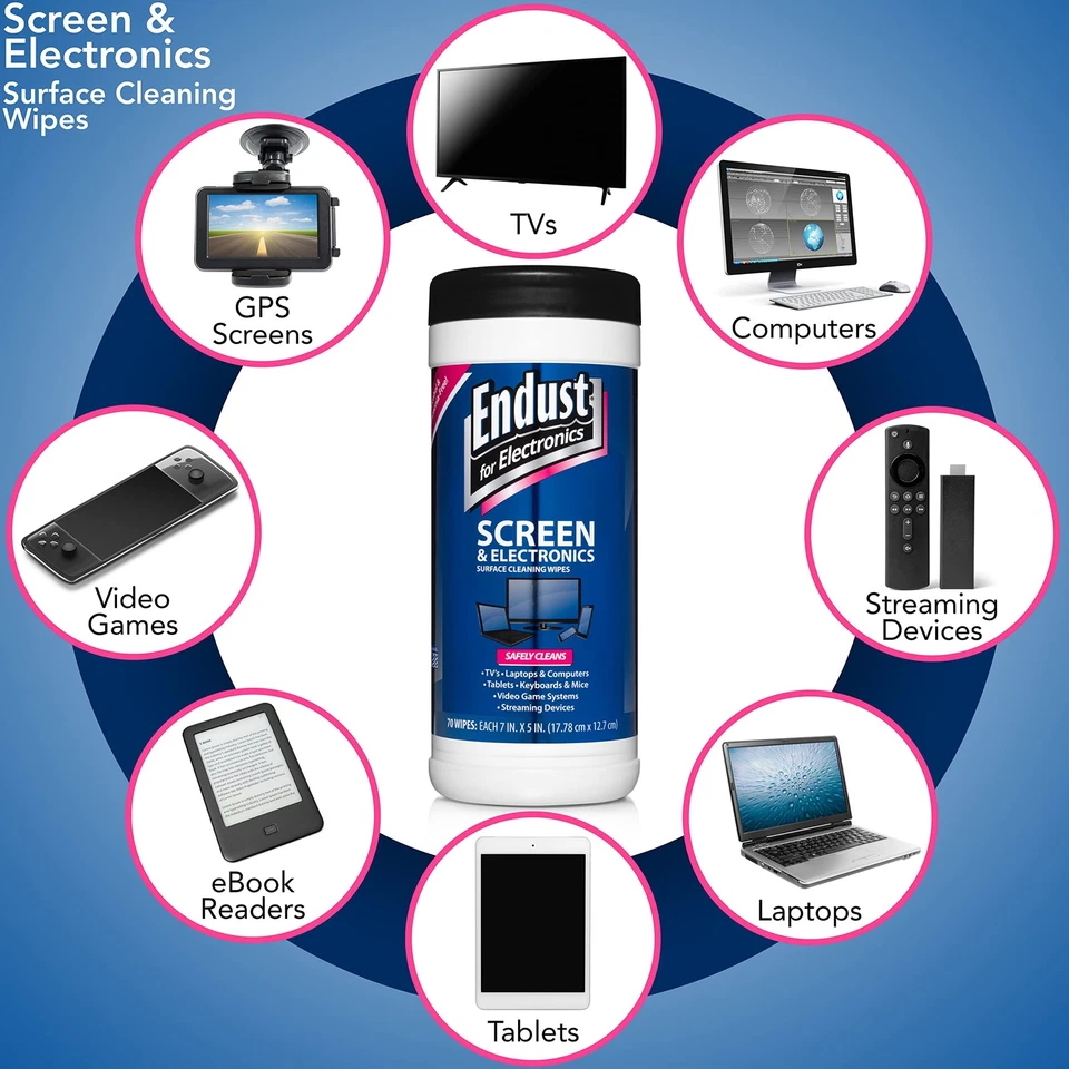 Endust for Electronics; Screen & Surface Cleaning Wipes, Great LCD and Plasma - Image 2 of 4