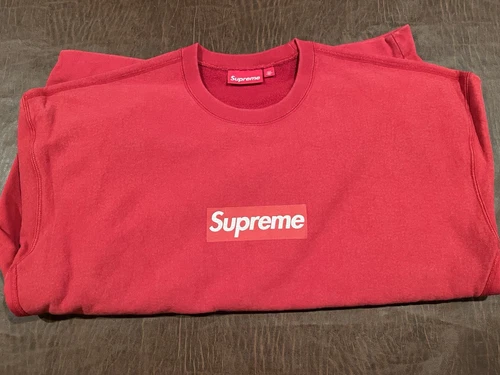 Logo Supreme Box lavé ROUGE col rond XXLARGE expédition le jour même SS25