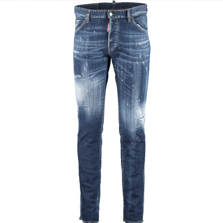 Dsquared2 “Slim Jean” Blue Distressed Paint Splattered Jeans image 7
