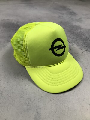 Opel Racing Rally Neon Vintage 90s Trucker Baseball Cap Mütze One Size Big Logo