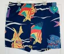 VINTAGE Nautica men's swim trunks shorts XL fish preppy aquatic