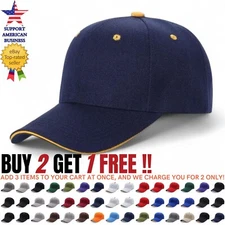 Mens Baseball Cap Visor Hat Polo Style Golf Hat Solid Plain Adjustable Ball Cap