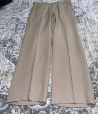 Vintage Menswear Levis Action Slacks Polyester Beige Pants Mens Size 36 X 31