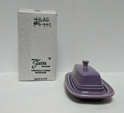 FIESTA LILAC LTD COVERED BUTTER DISH: New 1995 Original Inventory w/Factory Box
