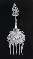 Antique Dutch 833 Silver Serving Fork