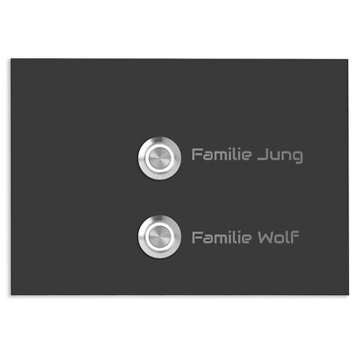 Zweifamilienhaus Türklingel Lübeck anthrazit Klingelschild 17x12 cm LED Gravur
